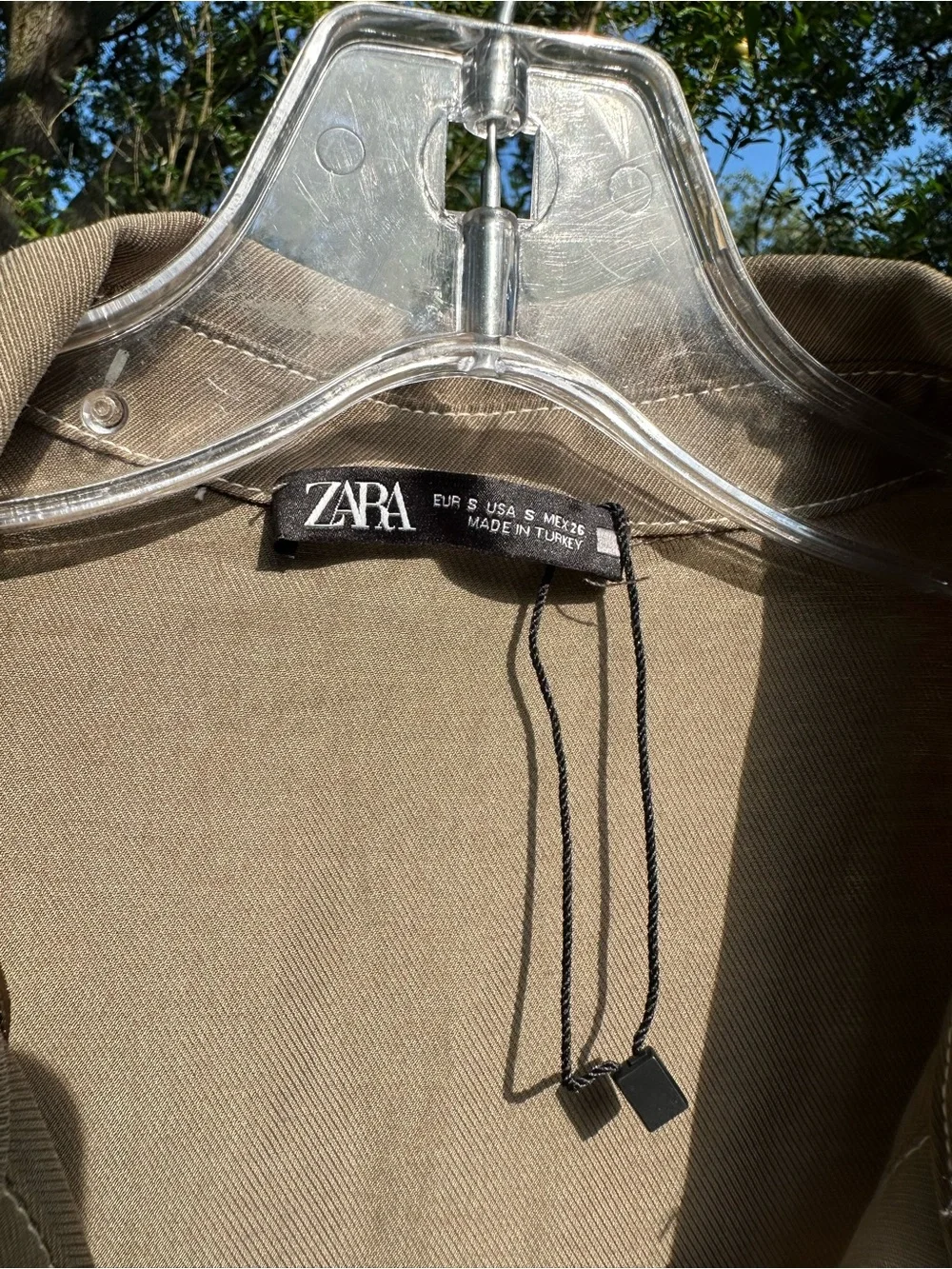 NWOT Zara Utility Jumpsuit Small S Olive Green Belted Safari Cargo Romper